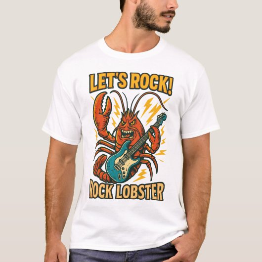 Rock Lobster Guitar Cartoon Design T-Shirt (Vorderseite)