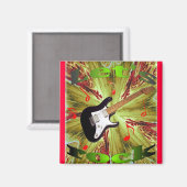 Rock-Magnet mit Fraktal-Hintergrund Magnet (Vorderseite/Rückseite)