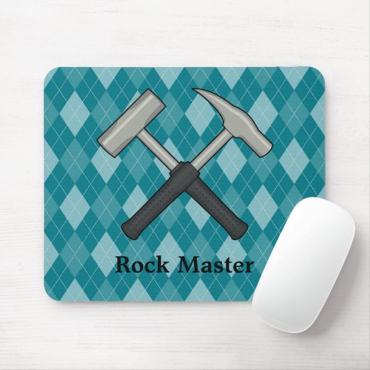 Rock Master! Crossed Geology Hammers Mousepad (Mit Mouse)