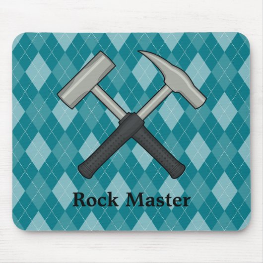 Rock Master! Crossed Geology Hammers Mousepad (Vorne)