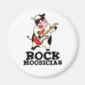 Rock Moosician Funny Cow Musician Pub Magnet (Vorne)
