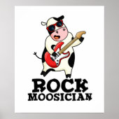 Rock Moosician Funny Cow Musician Pub Poster (Vorne)