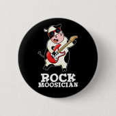 Rock Moosician Funny Cow Musiker Puck Dark BG Button (Vorderseite)