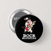 Rock Moosician Funny Cow Musiker Puck Dark BG Button (Vorne & Hinten)