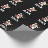 Rock Moosician Funny Cow Musiker Puck Dark BG Geschenkpapier (Ecke)