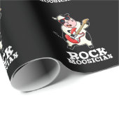Rock Moosician Funny Cow Musiker Puck Dark BG Geschenkpapier (Rolleneckpunkt)