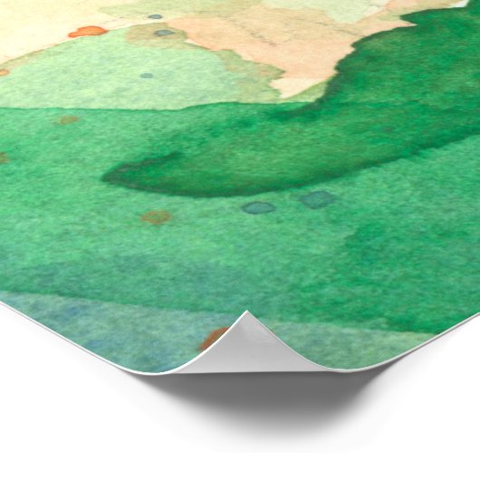 Rock Mountains Südwestwüste Wasserfarbe Poster (Ecke)