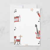 Rock Music Birthday Einladung Gitarre und Trommeln (Rückseite)