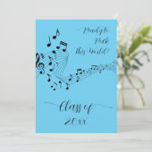 Rock Music Black Blue Foto Graduate Ankündigung (Stehend Vorderseite)