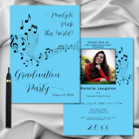 Rock Music Black & Blue Foto Graduation Party