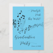 Rock Music Black & Blue Foto Graduation Party Einladung (Vorderseite)