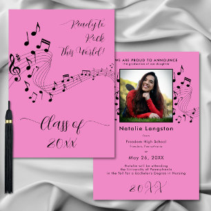 Rock Music Black Pink Foto Graduate Ankündigung