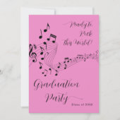 Rock Music Black & Pink Foto Graduation Party Einladung (Vorderseite)