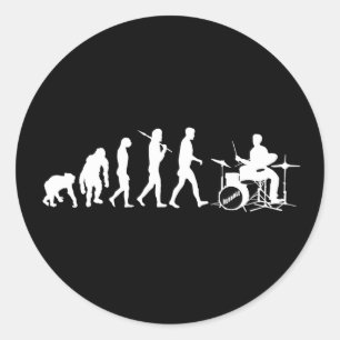 Rock Music Drummer und Jazz Dubstep Drums Runder Aufkleber