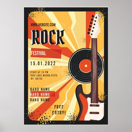 Rock music festival Flyer Ankündigung Poster (Vorne)