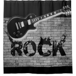Rock Music Gitarre schwarzer Duschvorhang