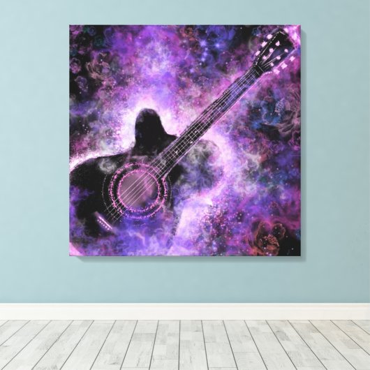Rock Music Guitar Canvas Print Leinwanddruck (Insitu (Holzboden))