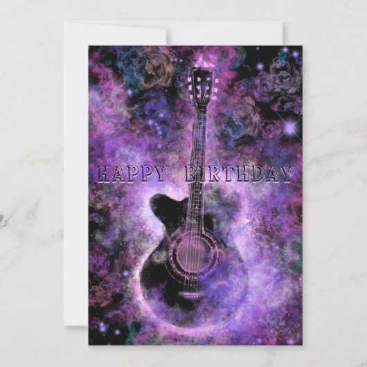 Rock Music Guitar Geburtstagskarte (Vorderseite)