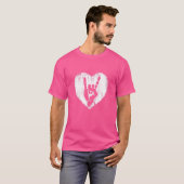 Rock Music Heart Rock on Hand Hörer T-Shirt (Vorne ganz)