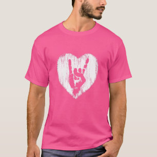 Rock Music Heart Rock on Hand Hörer T-Shirt
