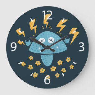 Rock Music Heavy Metal Mushroom Große Wanduhr