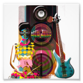 Rock Music Illustrationen mit Gitarre & Lautsprech Fotodruck