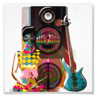 Rock Music Illustrationen mit Gitarre & Lautsprech Fotodruck