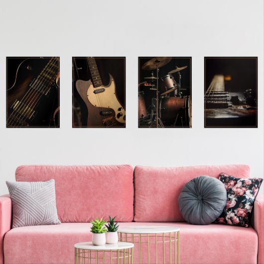 Rock Music Nostalgia Print Set (Wohnzimmer)