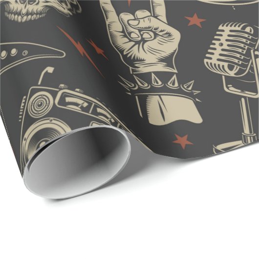 Rock Music Pattern Geschenkpapier (Rolleneckpunkt)
