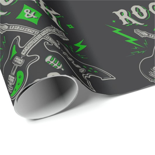 Rock Music Pattern Geschenkpapier (Rolleneckpunkt)
