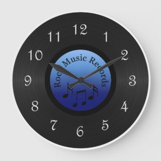 Rock Music Record Round Wall Clock Große Wanduhr