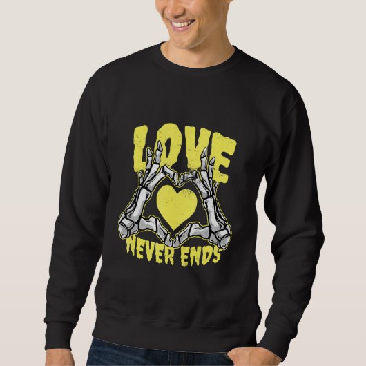 Rock Music Rocker Yellow Skeleton Hands Sweatshirt (Vorderseite)