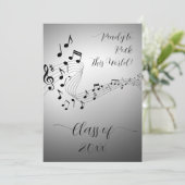 Rock Music Schwarz-weiß Foto Graduate Ankündigung (Stehend Vorderseite)