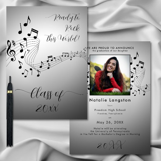 Rock Music Schwarz-weiß Foto Graduate Ankündigung