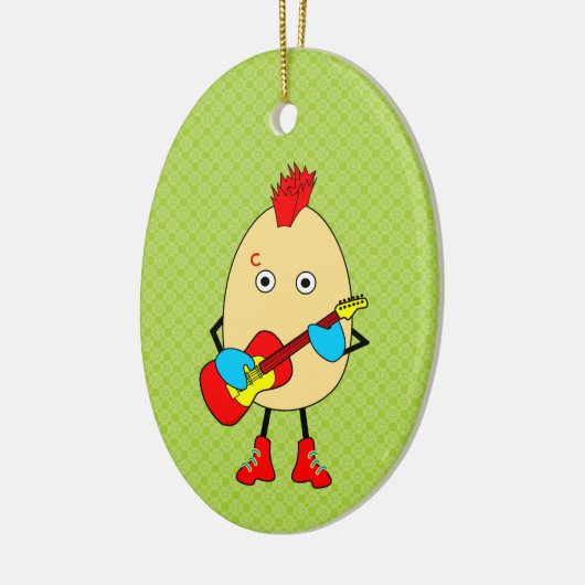 Rock Musician Egghead Keramik Ornament (Links)