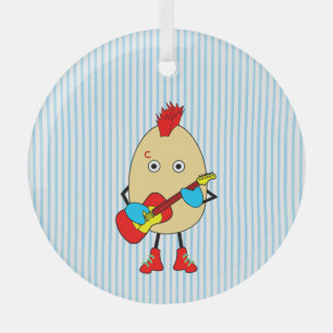 Rock Musician Egghead Ornament Aus Glas