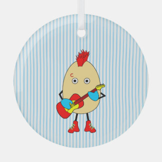 Rock Musician Egghead Ornament Aus Glas