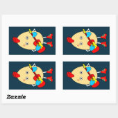 Rock Musician Egghead Rechteckiger Aufkleber (Blatt)