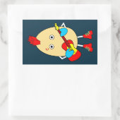 Rock Musician Egghead Rechteckiger Aufkleber (Tasche)