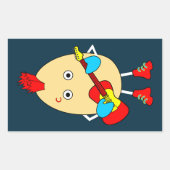 Rock Musician Egghead Rechteckiger Aufkleber (Vorderseite)