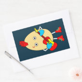 Rock Musician Egghead Rechteckiger Aufkleber (Umschlag)