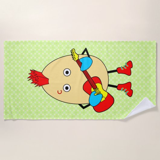 Rock Musician Egghead Strandtuch (Vorderseite)