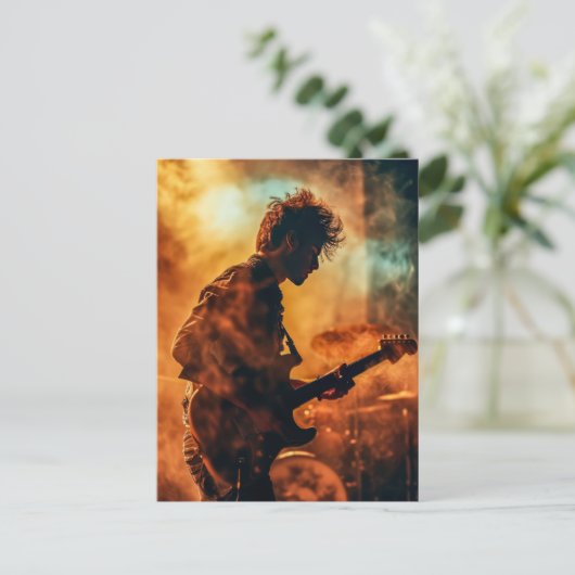 Rock Musician Postkarte (Stehend Vorderseite)