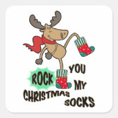 Rock my Christmas Socken Quadratischer Aufkleber (Vorderseite)