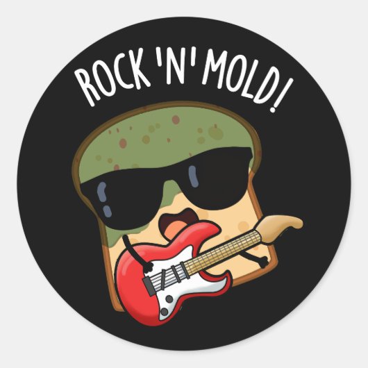Rock n Mold Funny Brot Pub Dark BG Runder Aufkleber (Vorderseite)