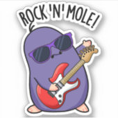 Rock N Mole Funny Animal Pub Aufkleber (Vorderseite)