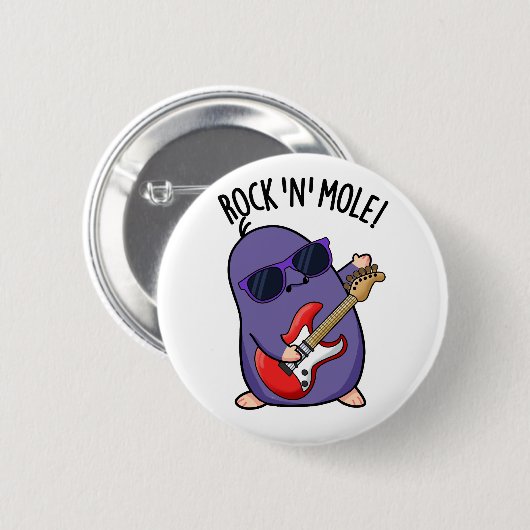 Rock N Mole Funny Animal Pub Button (Vorne & Hinten)