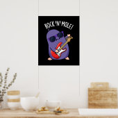 Rock N Mole Funny Animal Pub Dark BG Poster (Küche)