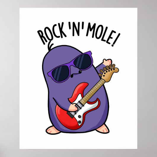 Rock N Mole Funny Animal Pub Poster (Vorne)