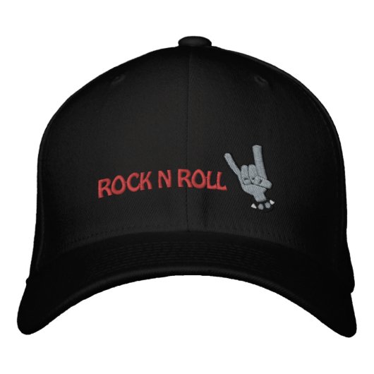 ROCK N ROLL bestickte Mütze Baseballkappe (Vorderseite)